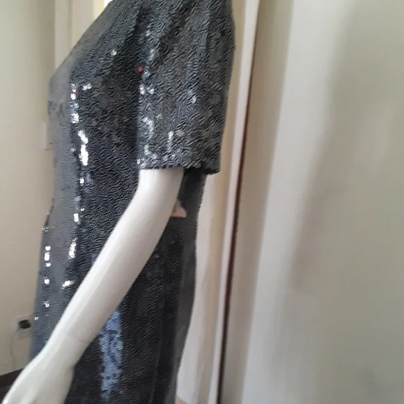 NWT Micheal Kors Black sequin Mini Sheath dress 8 MK Cocktail Party Tunic - Picture 6 of 6